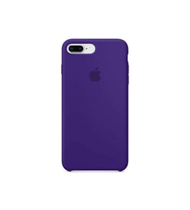 Apple iPhone 7 Plus Uyumlu Logolu Içi Kadife Altı Açık Lansman Koyu Mor Silikon Kılıf