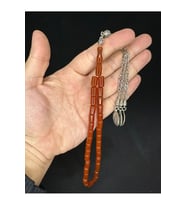 SEVGİLİYE ÖZEL HEDİYE TOZ KEHRİBAR TESBİH KAHVERENGİ KAPSÜL KESİM 11MMX8MM H-1580.