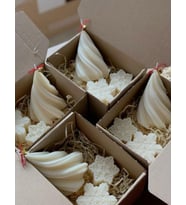 Value Home Yeni Yıl Hediyelik Yılbaşı Ağacı ve Kar Tanesi El Yapımı Soya Wax Mum