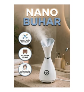 Nano İyonik Yüz Buhar Cihazı – 80 ml Hazne ve PTC Seramik Isıtma