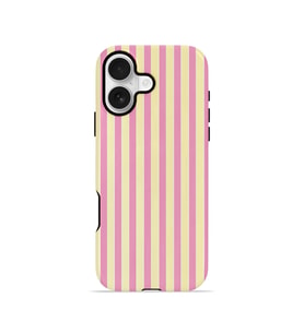 iPhone 17 Vorian Çift Katmanlı Kılıf Pink Lemon Pinstripe