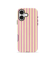 iPhone 17 Vorian Çift Katmanlı Kılıf Pink Lemon Pinstripe