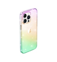 Uyumlu Model Apple iPhone 13 Pro Kılıf Şeffaf İnce Simli Kapak (Çok Renkli)