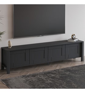 Vachel 4 Kapaklı Modern TV Sehpası (Antrasit)