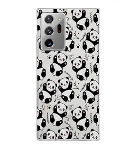 Samsung Galaxy Note 20 Ultra Kapak Panda Tasarımlı Şeffaf Silikon Kılıf