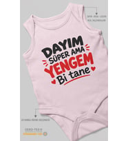 Dayım süper ama yengem bi tane Sıfır Kollu Bebek Zıbını %100 Pamuk