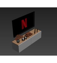Beyaz-Ahşap Dekoratif Tv Ünitesi -Tv Sehpası Duvara Monte