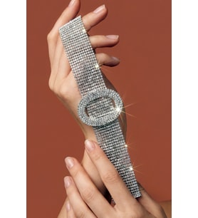 Valmont Kristal Taşlı 25+10 cm Choker Tasma Kadın Kolye Işıltılı 11 Sıra Su Yolu