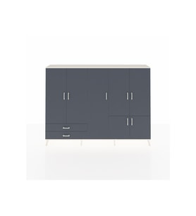 Arges Dolap 12 Raflı 2 Çekmeceli 7 Kapaklı 220x30x163 Aytaşı-Antrasit
