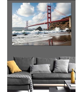 San Francisco Golden Gate Köprüsü Dekoratif Kanvas - Mdf Ahşap Tablo