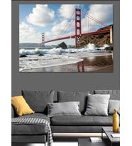 San Francisco Golden Gate Köprüsü Dekoratif Kanvas - Mdf Ahşap Tablo
