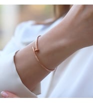 Çivi Rose Gold Gümüş Kelepçe