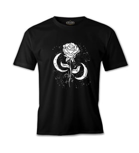 Moons Around a Rose Siyah Erkek Tshirt