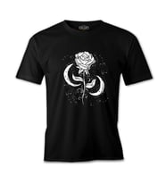 Moons Around a Rose Siyah Erkek Tshirt