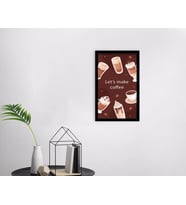 BK Home Coffee Tasarımlı Dekoratif Ahşap Siyah Çerçeveli Tablo-31