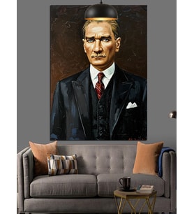 Mustafa Kemal Atatürk portresi Dekoratif Kanvas - Mdf Ahşap Tablo