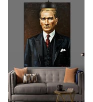Mustafa Kemal Atatürk portresi Dekoratif Kanvas - Mdf Ahşap Tablo