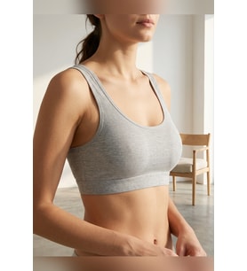 Büyük Beden Kalın Askılı Çıkarılabilir Pedli Fitilli Pamuk Büstiyer Bralet Atlet Spor Sütyen Crop To