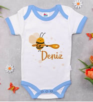 BK Kids Kişiye Özel Mavi Bebek Body Zıbın - Model 171