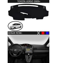 Toyota Verso 2009 + Için Uygun Torpido Koruma Halısı Siyah Kenar Renk Siyah