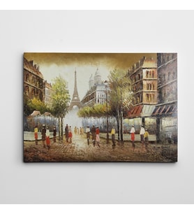 Paris Sokakları Yağlıboya Reprodüksiyon Kanvas Tablo