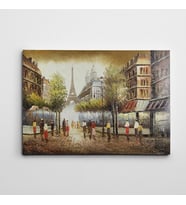 Paris Sokakları Yağlıboya Reprodüksiyon Kanvas Tablo