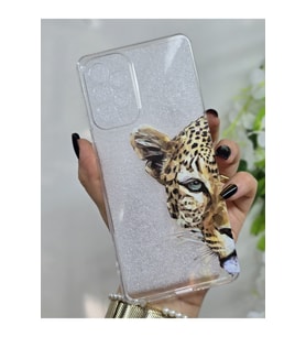 Samsung Galaxy A72 Uyumlu Leopar Desenli Şeffaf Telefon Kılıfı