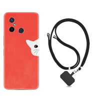 Xiaomi Redmi 12C Kılıf Silikon Boyun Askılı İpli Desenli Silikon Kedoş 1735