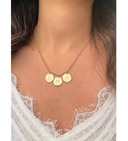 Glorria Kişiye Özel 3 Plaka Doç Gümüş Kolye (Çok Renkli)