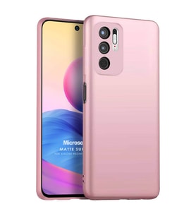 Microsonic Matte Silicone Xiaomi Redmi Note 10 5G Kılıf Rose Gold