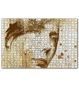 Cakapuzzle Kadın Yüzü ve Gazete Kupürleri  Puzzle Yapboz MDF (Ahşap) (120 Parça)