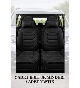 fiat fiorino 2017 Koltuk ve Kılıf uyumlu Siyah Yastık Minder Lüks 2 Minder 2 Yastık
