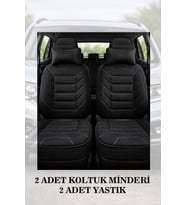 fiat fiorino 2017 Koltuk ve Kılıf uyumlu Siyah Yastık Minder Lüks 2 Minder 2 Yastık