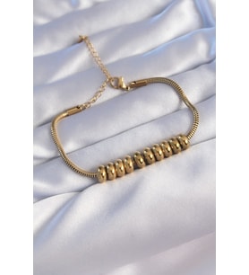 316L Çelik Gold Renk Oval Figürlü Bileklik - TJ-BB6096