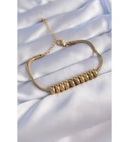 316L Çelik Gold Renk Oval Figürlü Bileklik - TJ-BB6096