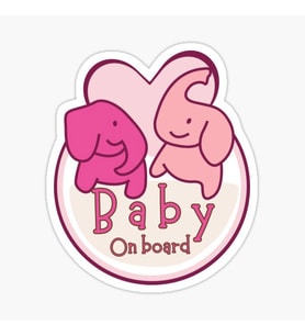 Arabada Bebek Var Sticker oto Yapıştırma Etiket 18cm MD1