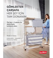 Ceraware 3 Katlı Çamaşırlık Tekerlekli Lüks Çamaşır Kurutma Askılığı
