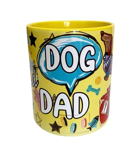 DOG DAD temalı dijital baskılı hediyelik tasarım kupa bardak. (Beyaz)