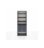 Arges Dolap 4 Raflı 3 Çekmeceli 88x30x243 Antrasit-Antrasit