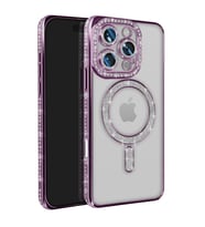 Apple İphone 16 Pro Max Kılıf Joke Simli Magneticsafe Kılıf - Derin Mor
