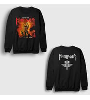 Presmono Unisex Siyah Kings Of Metal Manowar Sırt Baskılı Sweatshirt 517137tt