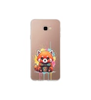 Samsung Galaxy J4+ Plus ile Uyumlu Splash Tilki Tasarımlı Şeffaf Silikon Kılıf