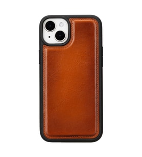 Apple iPhone 15 Plus Uyumlu Deri Arka Kapak RST2EF (Taba)