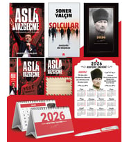 Asla Vazgeçme - Ayraç - Kartpostal - Poster - Solcular -  2026 Ajanda Komutan - Kalpaklı Ahşap Duvar Takvimi - Masa Takvimi