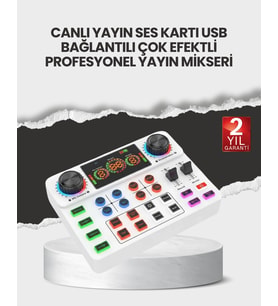 Çok Efektli Canlı Yayın Ses Mikseri Usb Ve Kablosuz Uyumlu