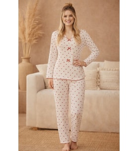 Kadın 16001 Kaşkorse % 100 Pamuk Pijama Takımı
