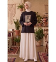 Baskılı Tunik 1739 - Siyah