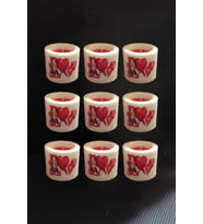 Adalinhome 6 cm Silindir Mum 9'lu Set Kalp Desenli