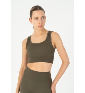 Maraton SlimFit Kadın Düz Yaka Haki- Bra