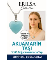Sertifikalı Kalp Model Akuamarin Taşı Kolye – Sakinlik ve İfade Gücü Veren Doğal Taş (Çok Renkli)